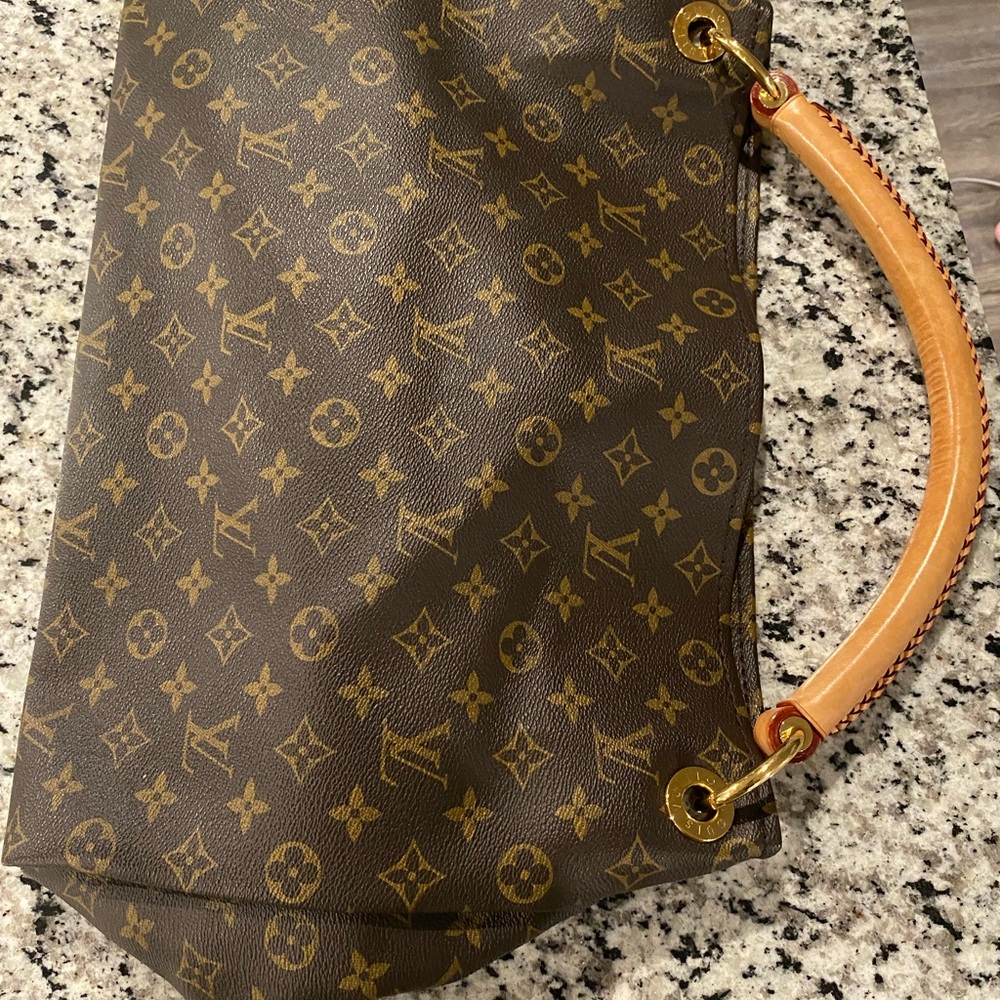 Louis Vuitton Brown Monogram Tote Bag with Vachetta Leather Handles